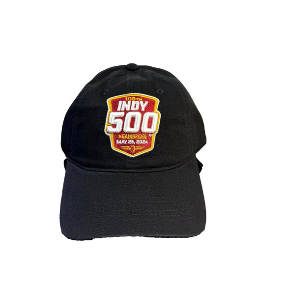 IndyCar Hat Slouch 2024 Indianapolis 108th Indy 500 Gainbridge Black Adjustable - Picture 1 of 5
